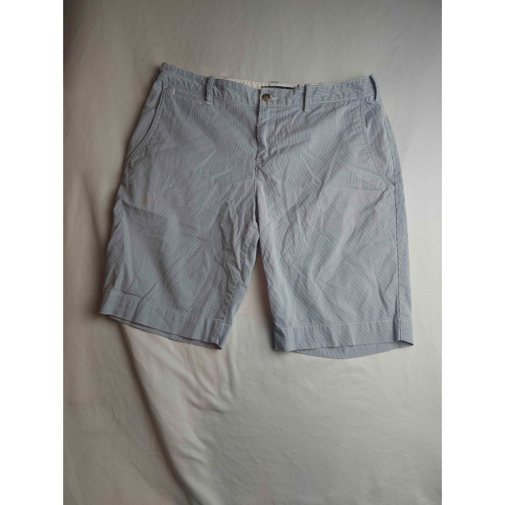 Polo Ralph Lauren Chino Shorts Womens 10 Blue Woven Seersucker Preppy Summer